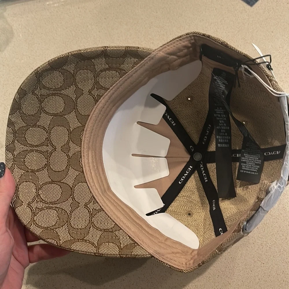 New COACH Signature Jacquard Baseball Hat Khaki Brown sale Authentic hat - Picture 7 of 13